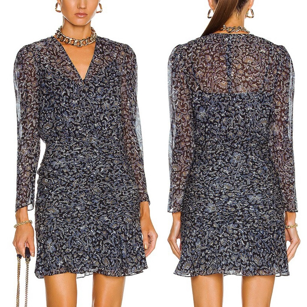VERONICA BEARD Silk Rosalia Vine Floral Minidress
